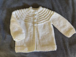 hand knit baby cardigan
