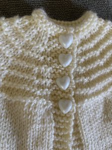 hand knit baby cardigan 