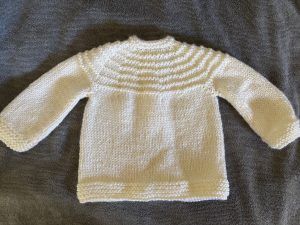 baby sweater with heart buttons 