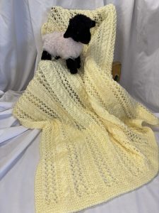 Sunny Yellow Hand Knit Baby Blanket
