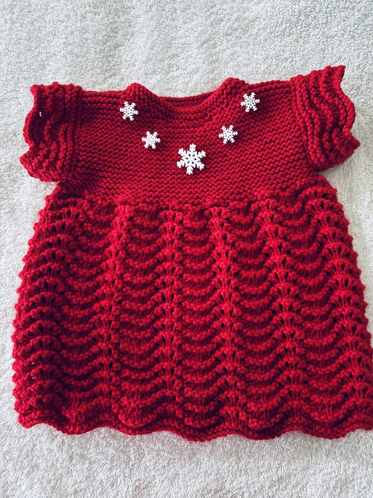 Christmas Snowflake Baby Sweater Dress