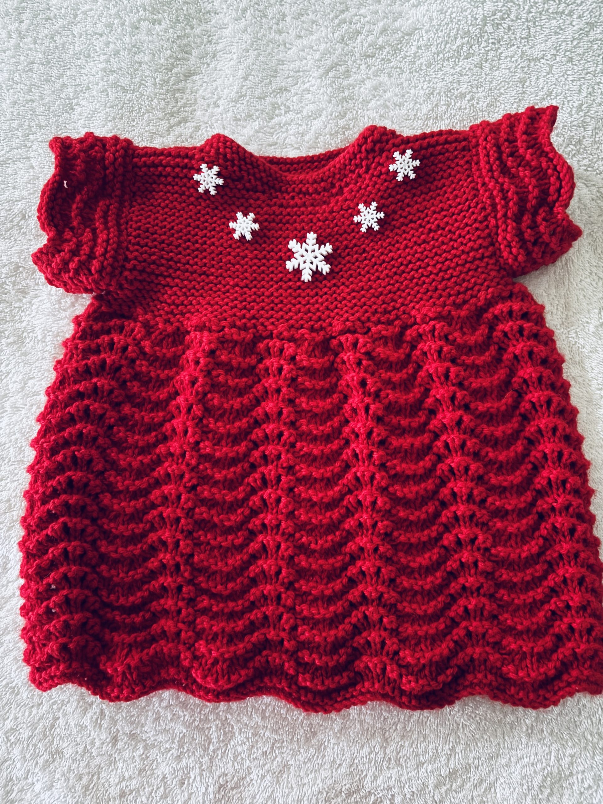 Christmas Snowflake Baby Sweater Dress