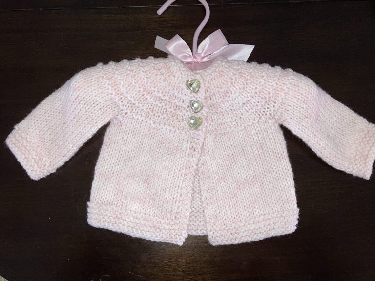Sparkle Hearts Pink-and-White Sweater