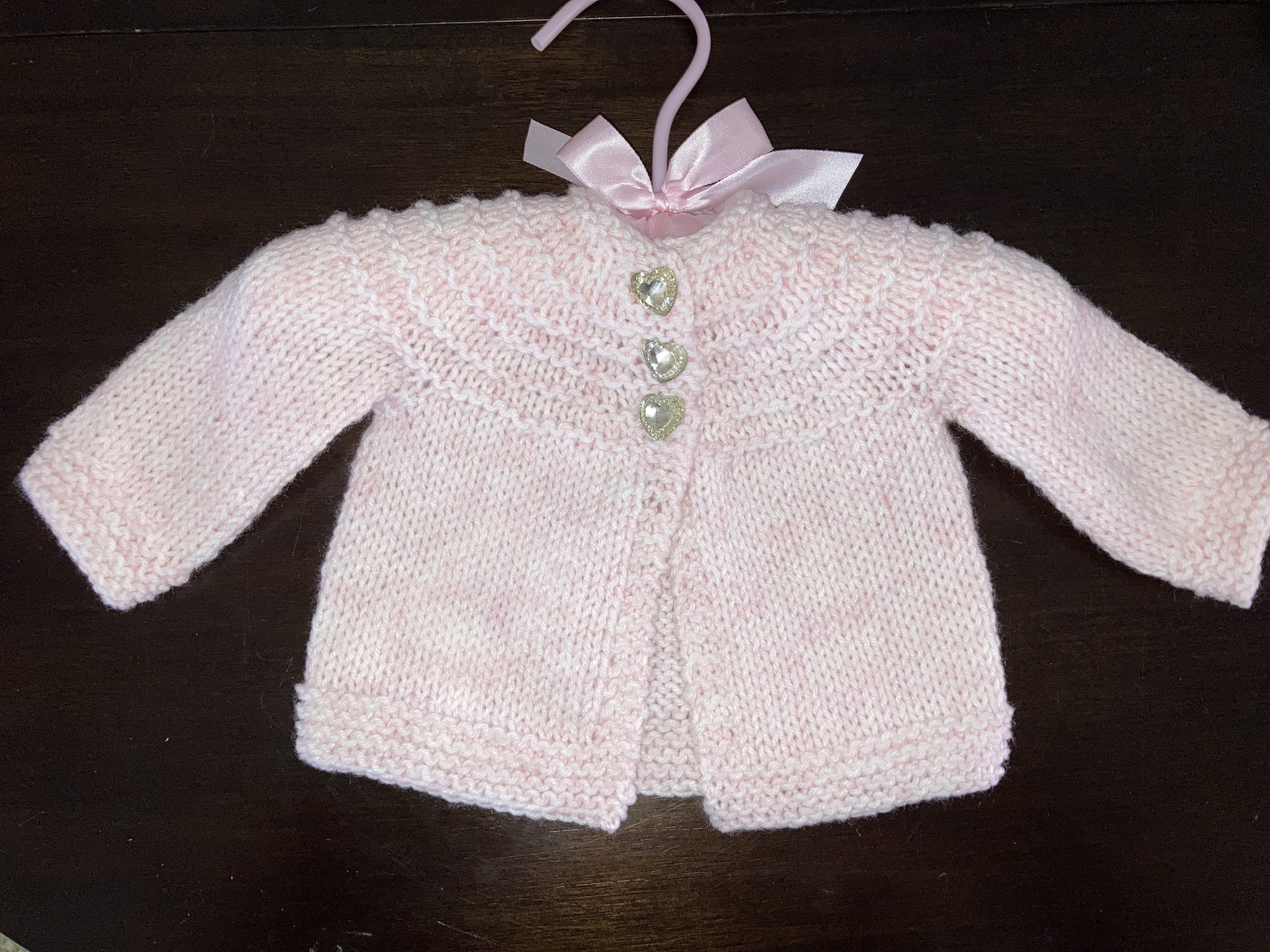 Sparkle Hearts Pink-and-White Sweater