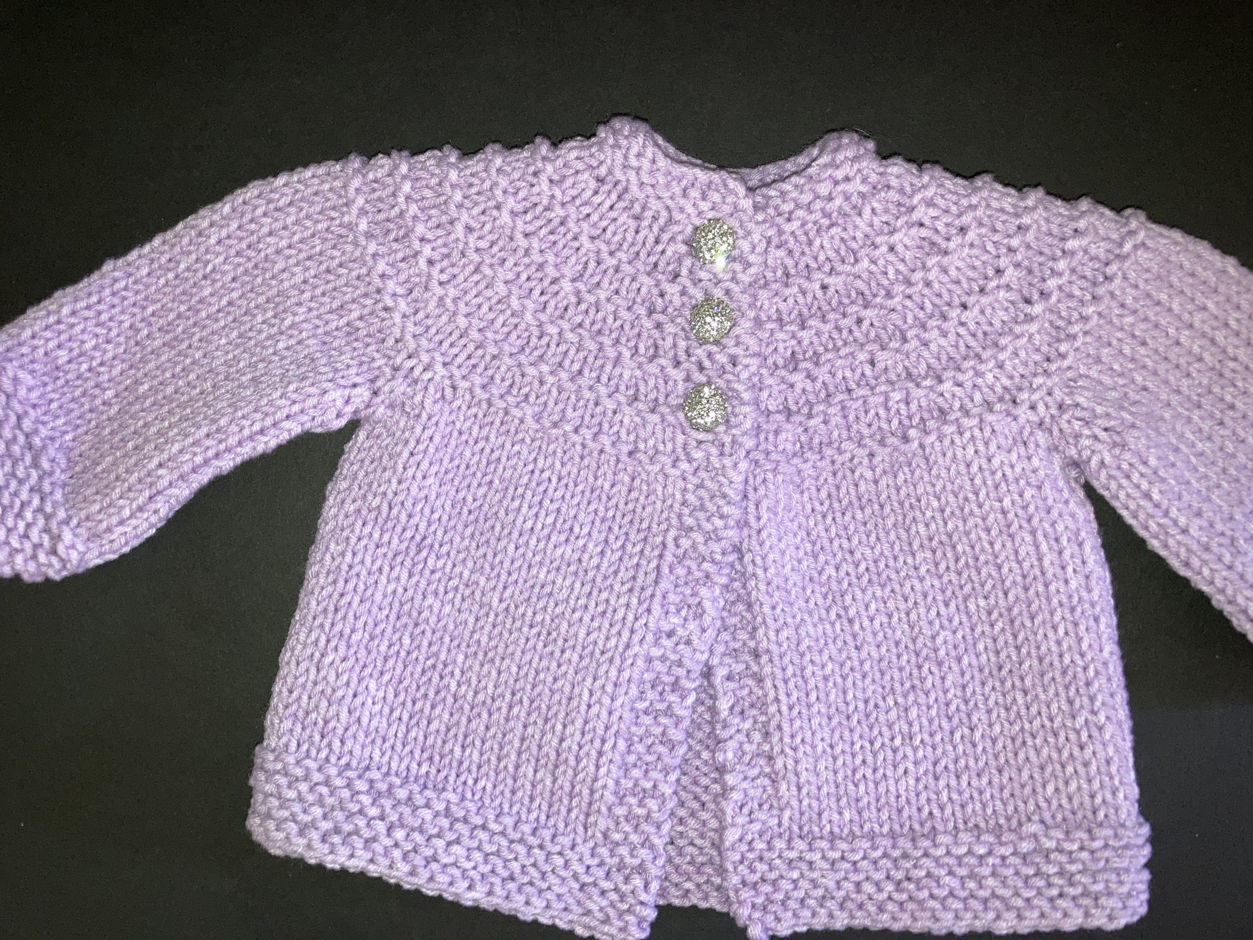 Light Purple Sparkly Button Sweater