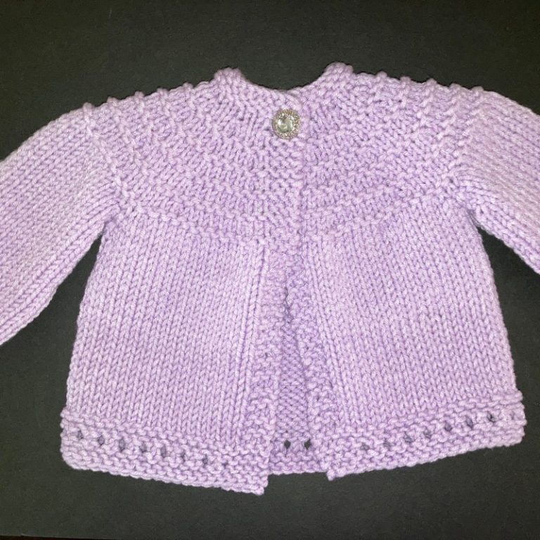 Light Purple Large Rhinestone Hand Knit Sweater