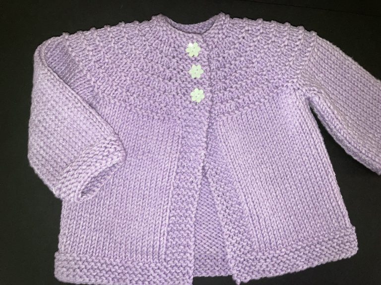 Light Purple w/Flower Buttons Sweater