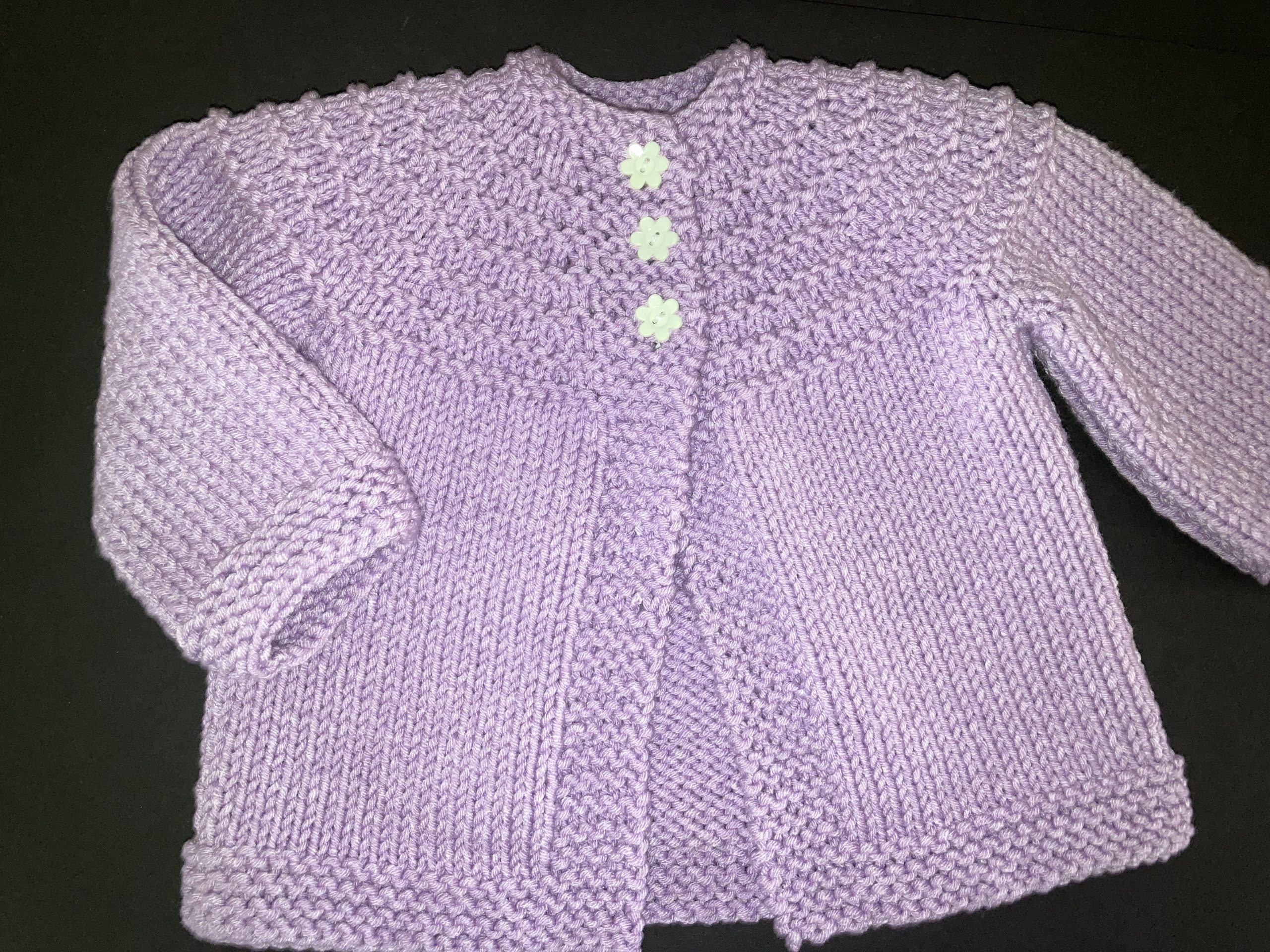 Light Purple w/Flower Buttons Sweater