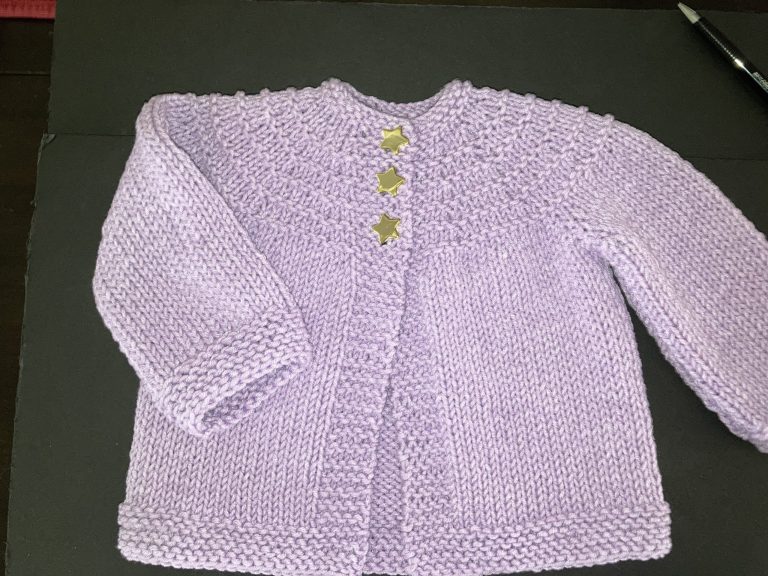 Light Purple w/Gold Star Buttons Sweater