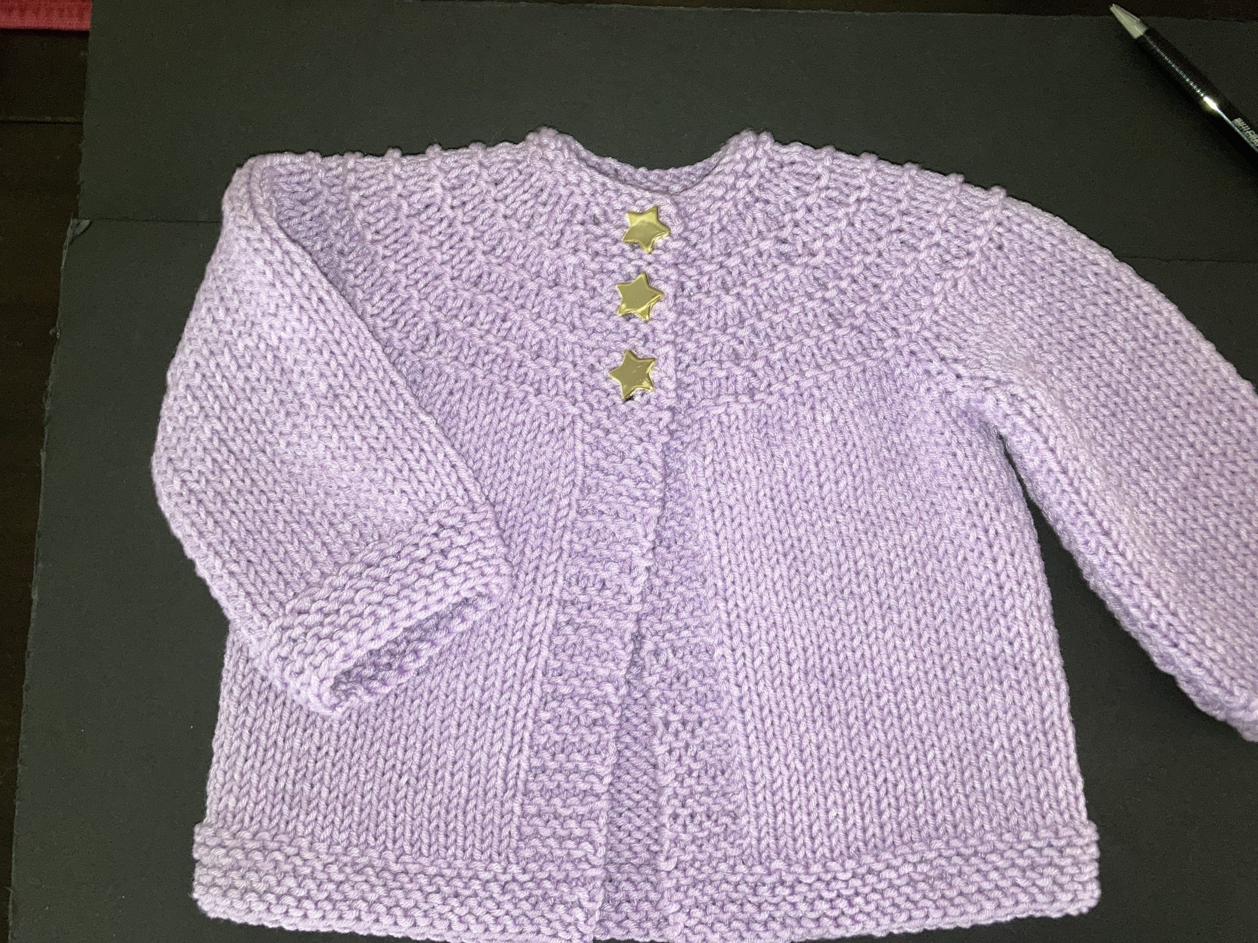 Light Purple w/Gold Star Buttons Sweater
