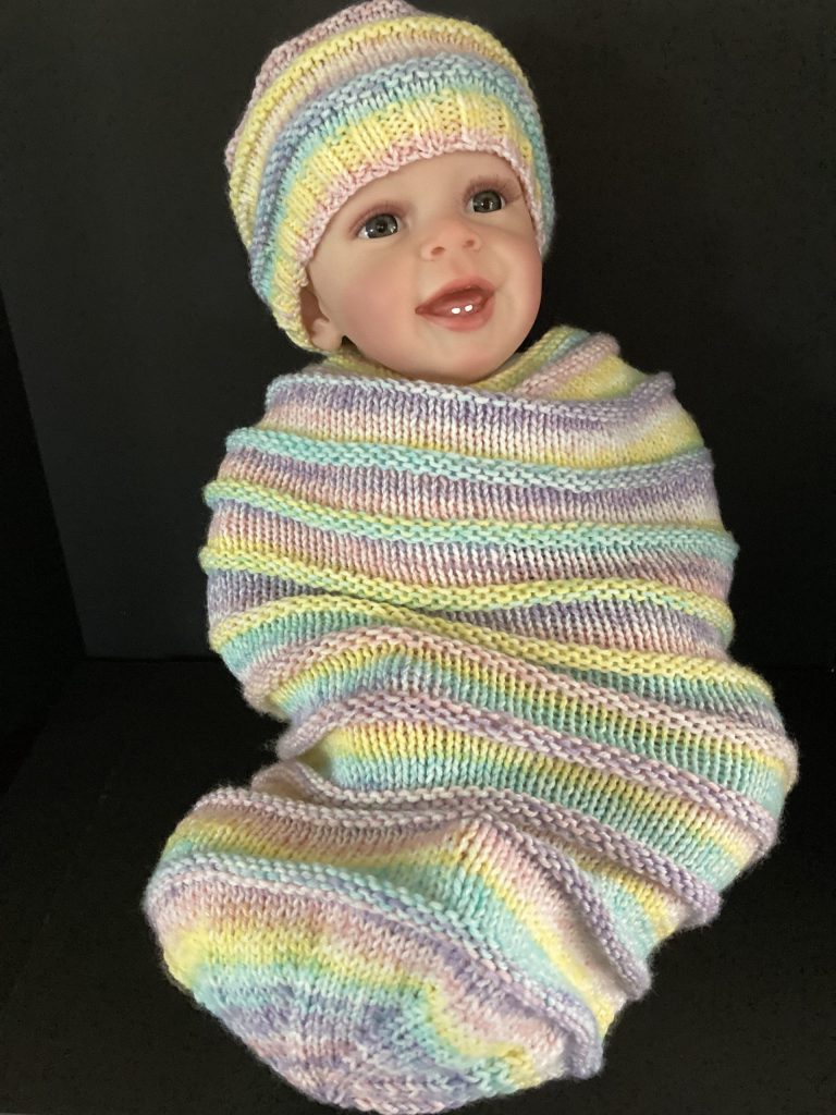 Multi-Color Baby Cocoon & Knit Cap