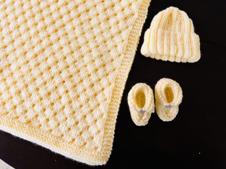 Sunny Yellow Blanket, Hat and Booties Set