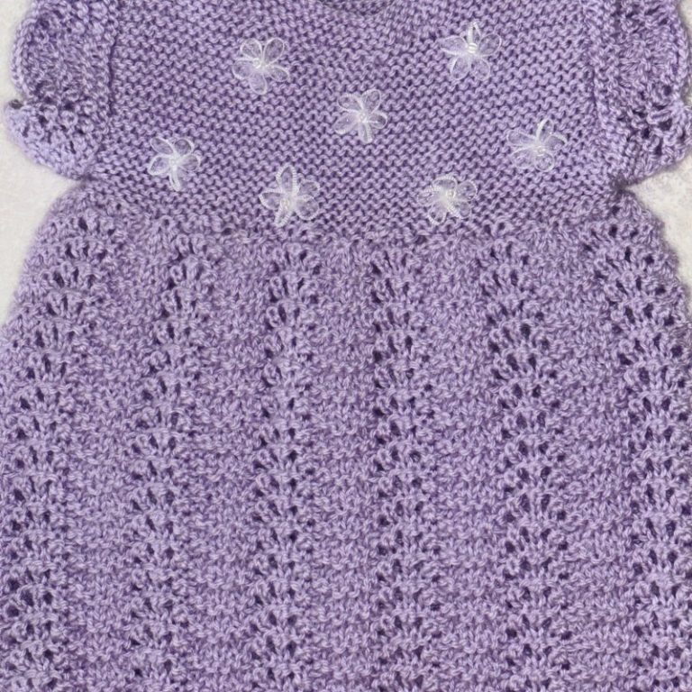 Sweet Lavender and Lace Baby Sweater Dress