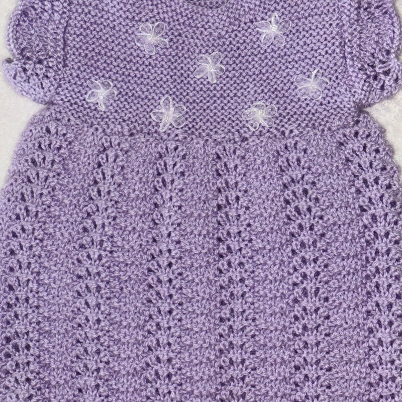 Sweet Lavender and Lace Baby Sweater Dress