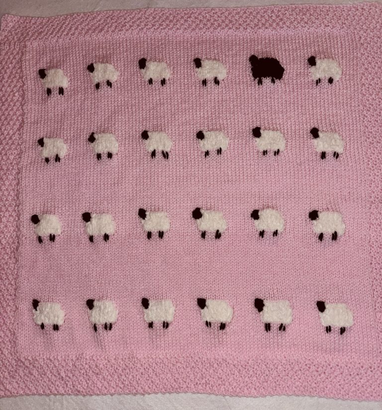Cutest Sheep Baby Blanket, Pink Background