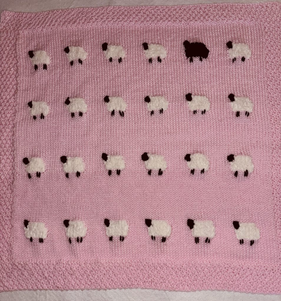 Cutest Sheep Baby Blanket, Pink Background