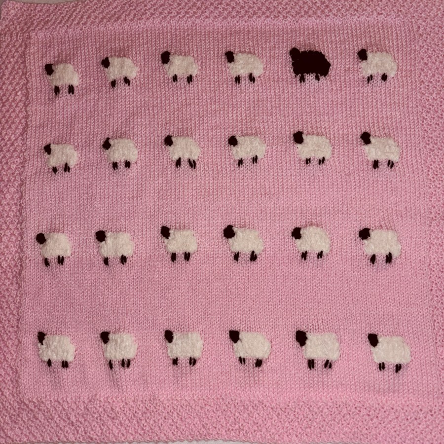 Cutest Sheep Baby Blanket, Pink Background