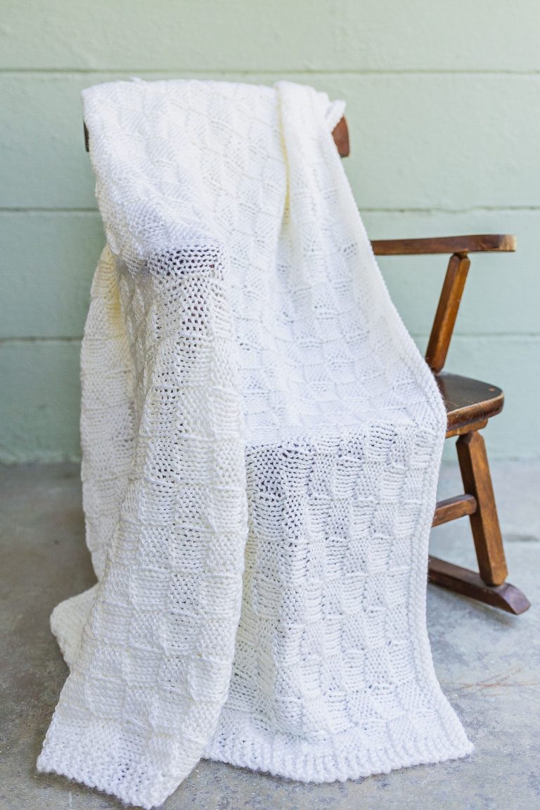 Palest Yellow Basket Weave Baby Blanket