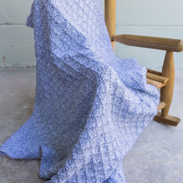 Pale Blue Diamond Design Baby Blanket