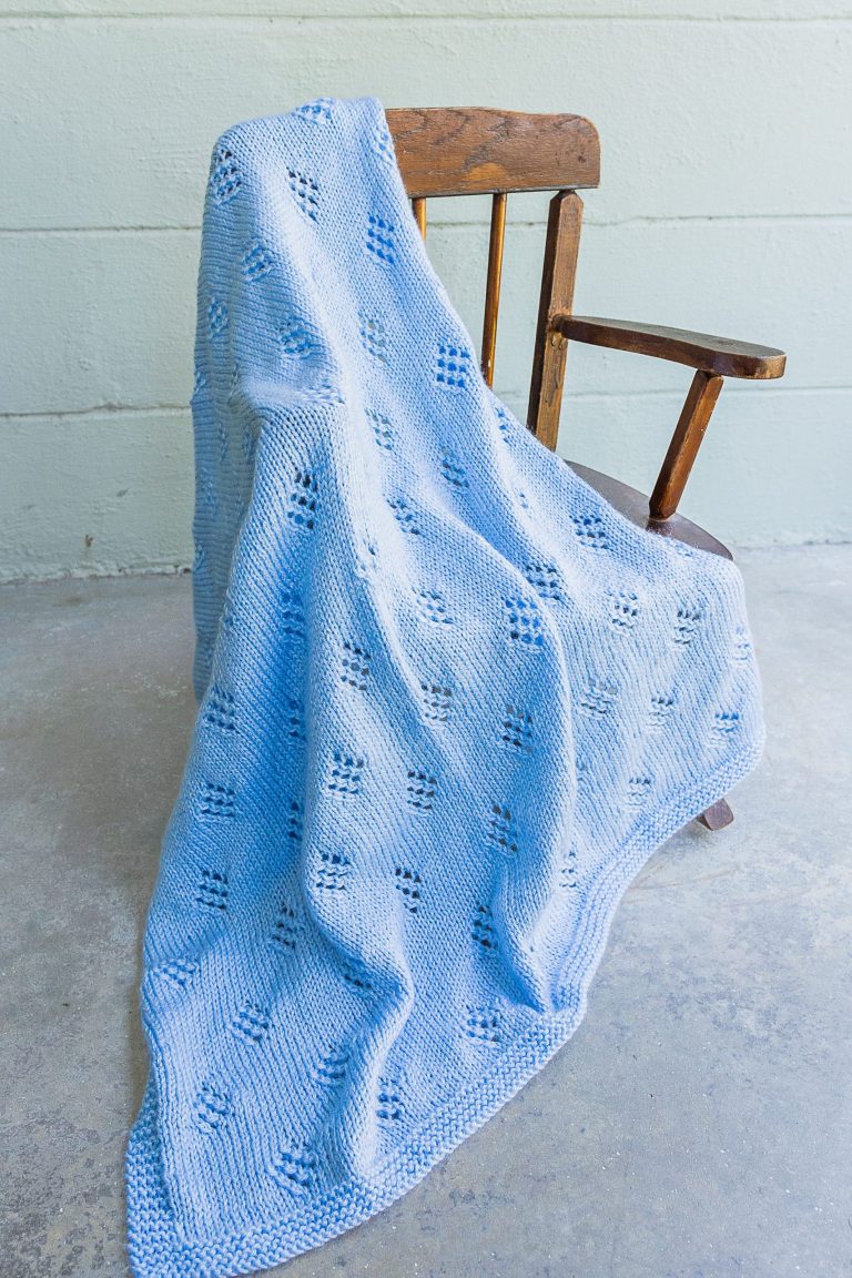 Blue Open Diamonds Baby Blanket