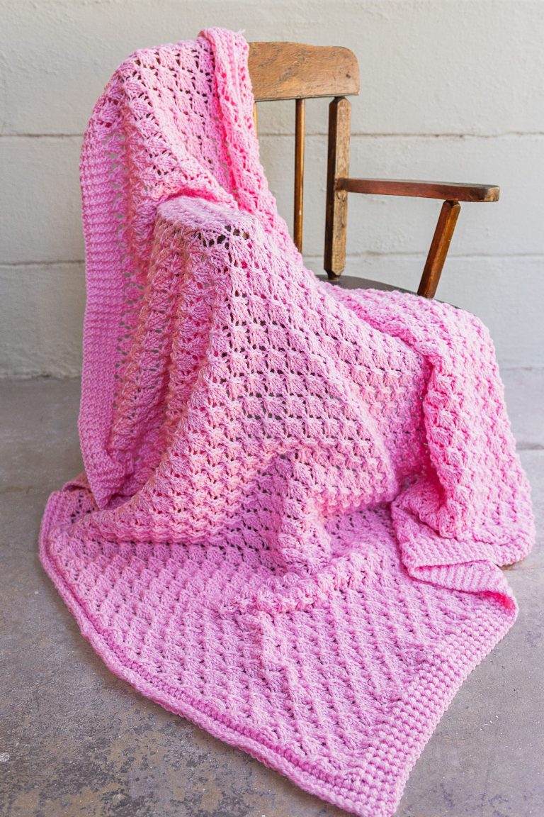 Pink Fields of Diamonds Baby Blanket
