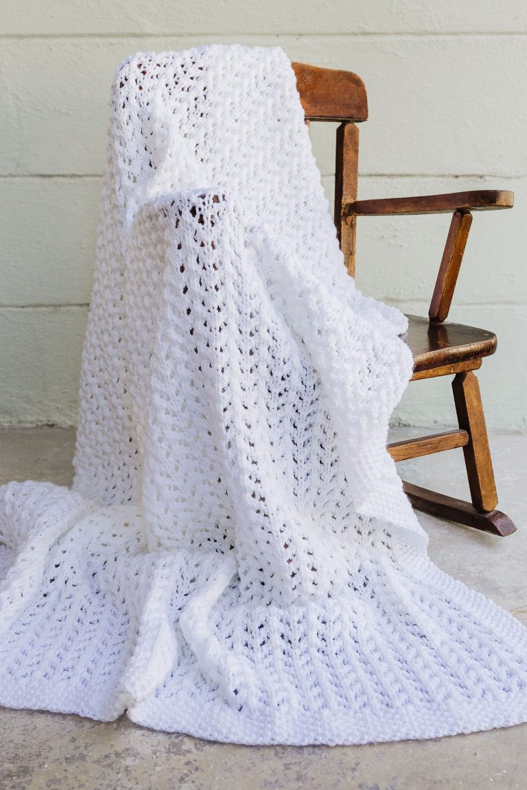 White Vines Baby Blanket