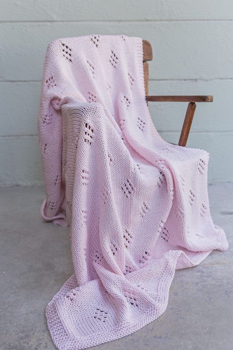Pink Open Diamonds Smaller Baby Blanket