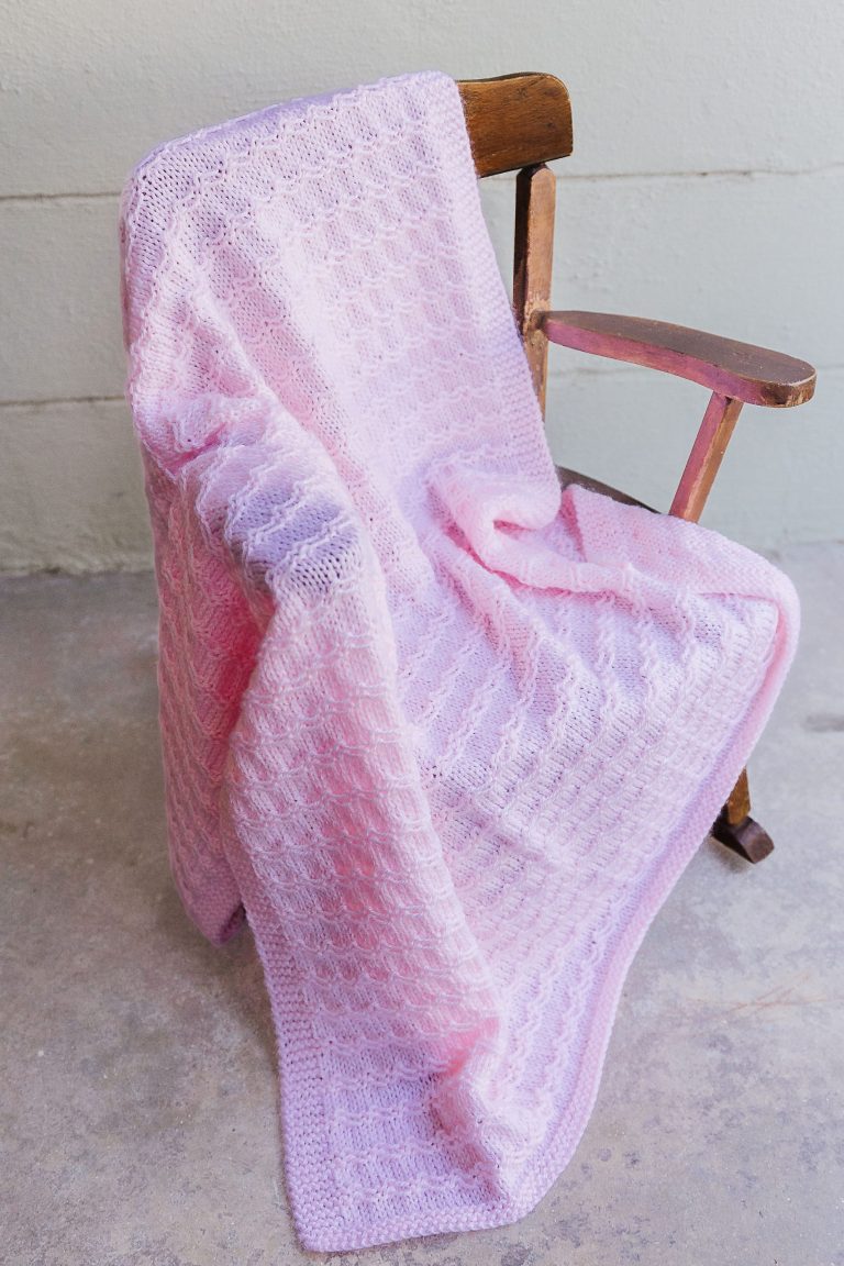 Pink Wavy Lines Baby Blanket